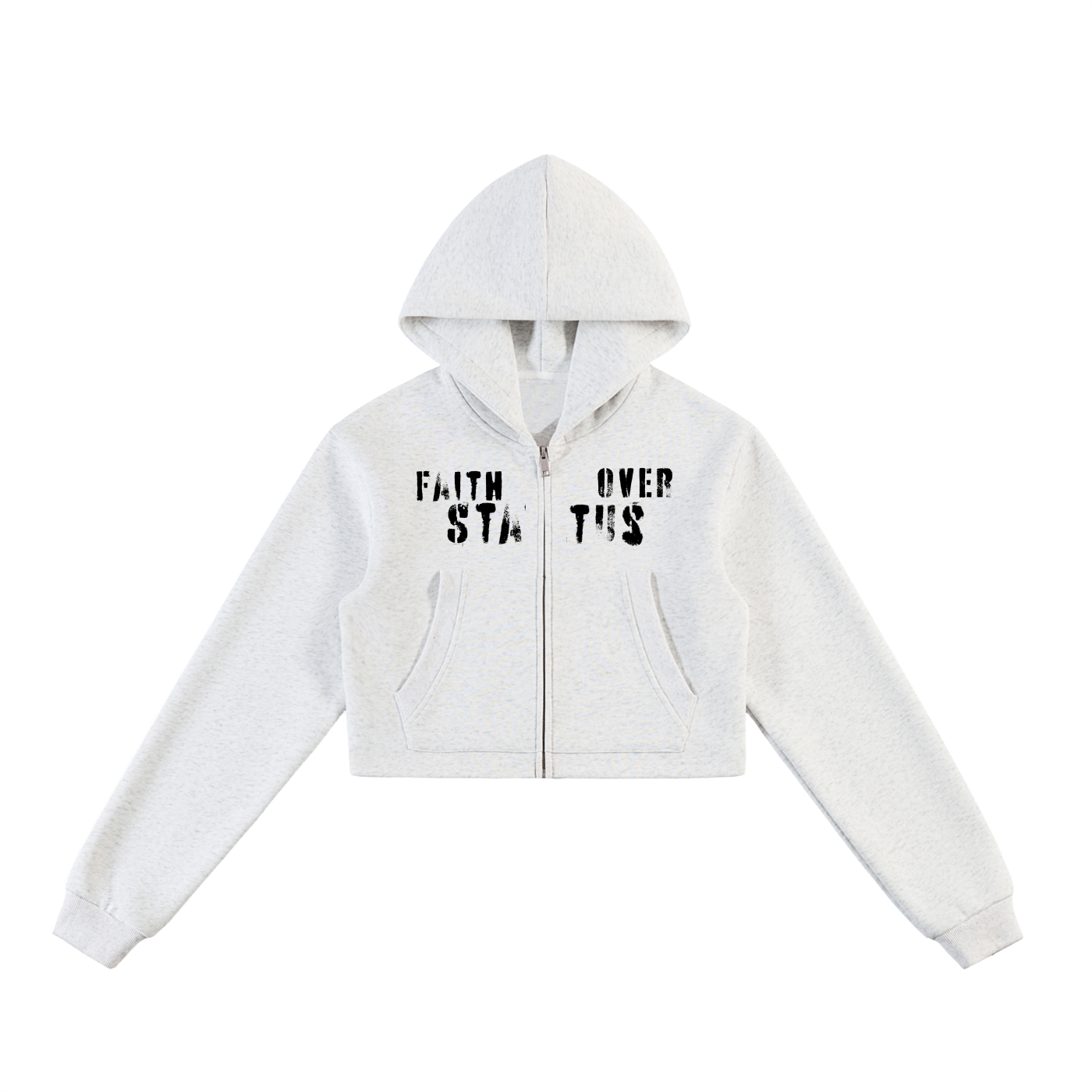 Essential Cropped Zip-Up Hoodie