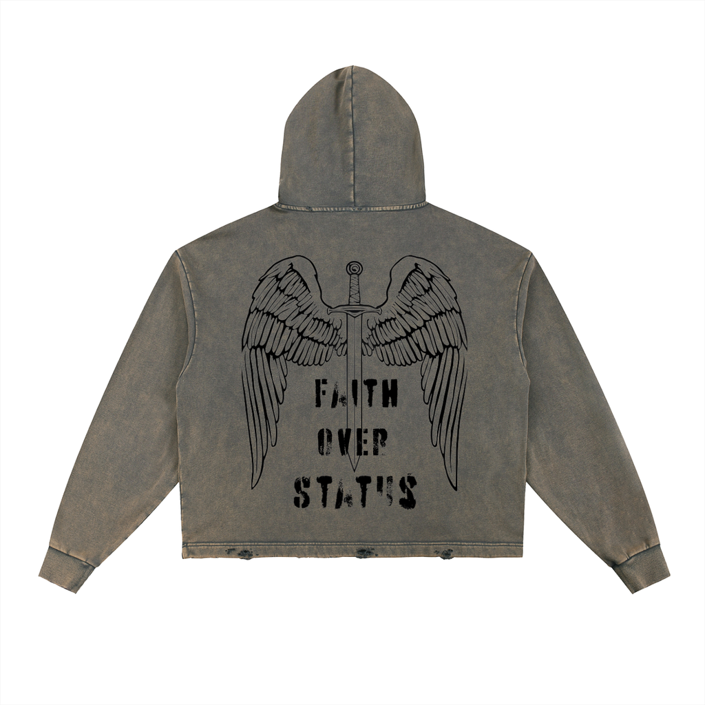 Vintage Washed Frayed-Hem Hoodie (CHOSEN COLLECTION) (LIMITED TIME ONLY)