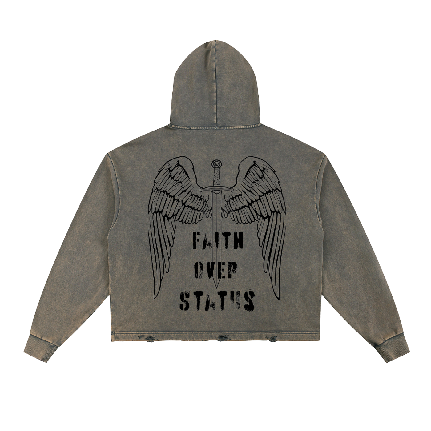 Vintage Washed Frayed-Hem Hoodie (CHOSEN COLLECTION) (LIMITED TIME ONLY)