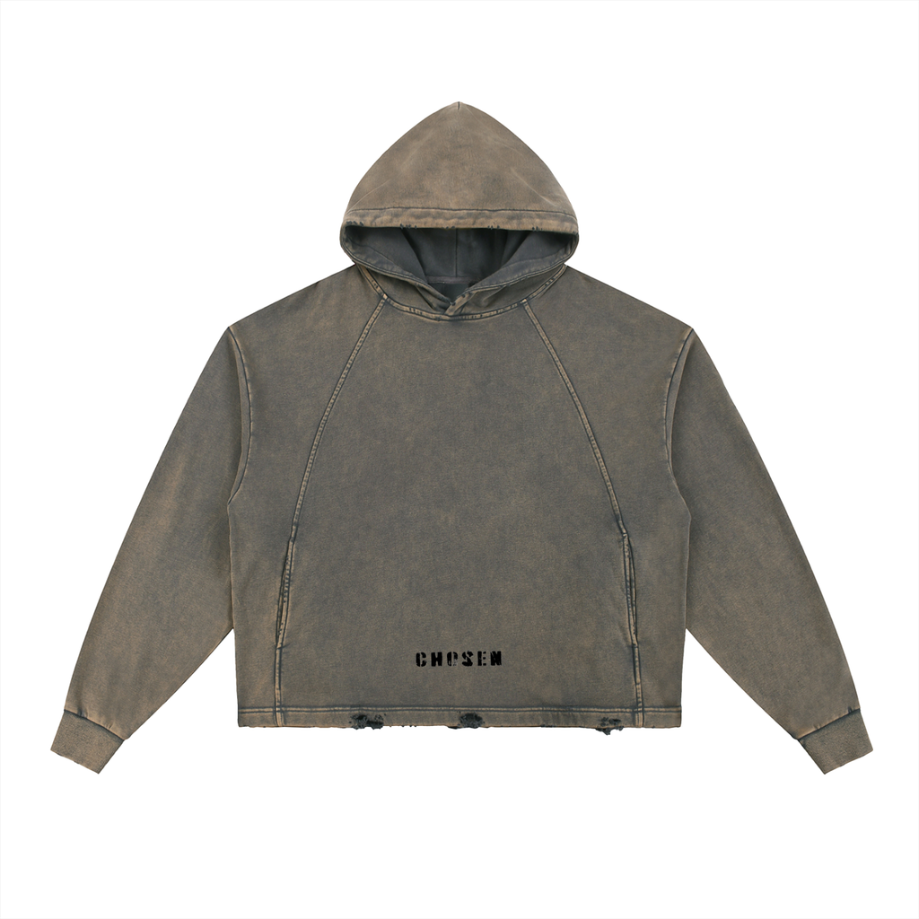Vintage Washed Frayed-Hem Hoodie (CHOSEN COLLECTION) (LIMITED TIME ONLY)