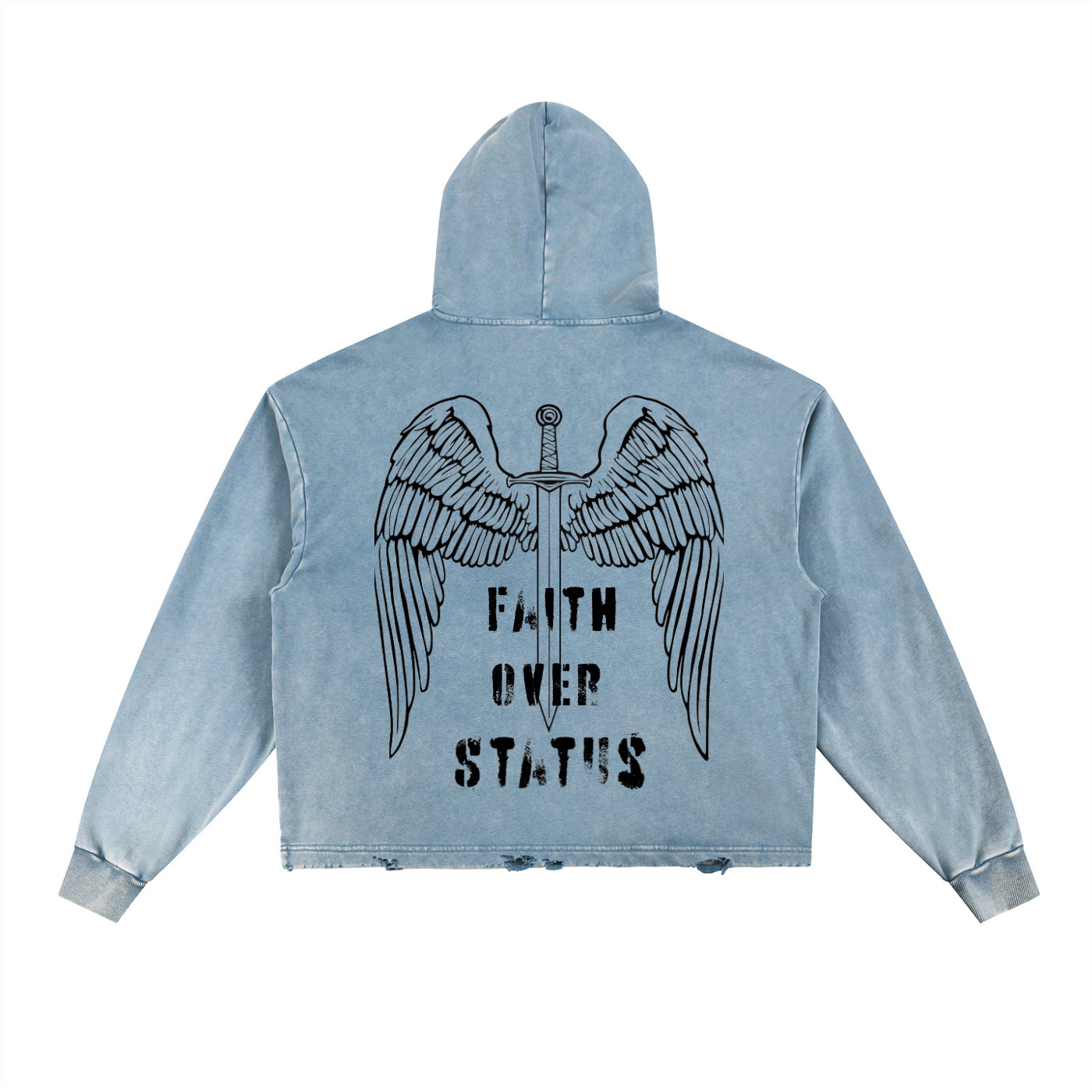 Vintage Washed Frayed-Hem Hoodie (CHOSEN COLLECTION) (LIMITED TIME ONLY)