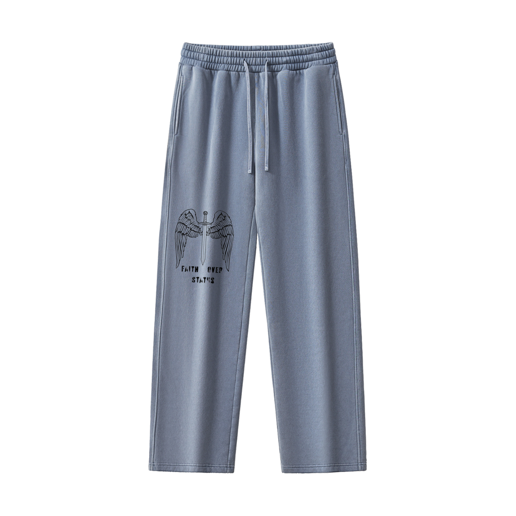 Frayed Enzyme Washed Fleece Sweatpants
